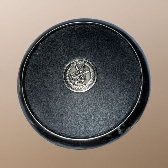 4 Heavey Weight Leather Inlay RGCC Rolling Green County Club Golf Logo Coasters - Picture 4 of 7